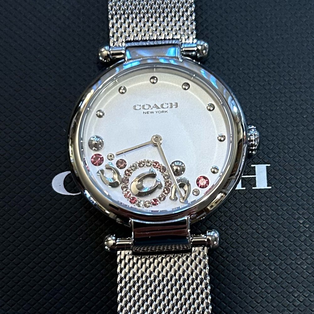 Coach Cary Watch With 34mm Silver White Face & Silver MeshBracelet - Picture 2 of 6